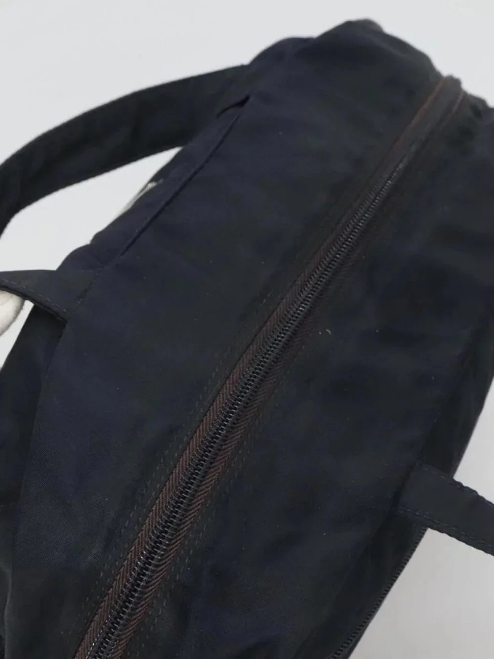 PRADA Hand Bag Nylon Navy Silver Auth bs22993